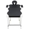 2-Zone Foldable Massage Table Aluminum Black and White 110228 view 2