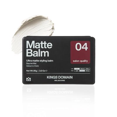Kings Domain Melbourne Matte Balm | Ulta Matte Hair Paste for Men | Medium Hold Styling Balm | Smooth Frizz-Free Control | 3oz Salon Quality