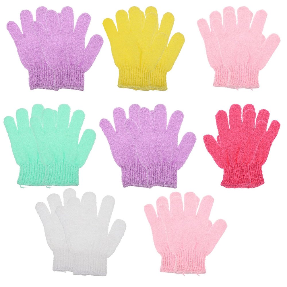 BUTIFULSIC 16Pcs Double Sided Exfoliating Gloves for Body Bath Scrubber Gloves Gentle Dead Skin Removal Suitable for Men and Women Soft Protective Shower for Neck Shoulders Feet Cleaning