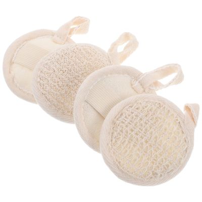 HINTRMENT Natural Loofah Body Scrubber Pads Lightweight Exfoliating Shower Sponge with Comfortable Grip for Gentle Facial and Full Body Cleansing and Quick Drying Bath Mitts for Men and