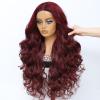 Latasha Synthetic HD Lace Front Wig Deep Curly Glueless 28Inch Burgundy view 1