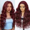 Latasha Synthetic HD Lace Front Wig Deep Curly Glueless 28Inch Burgundy view 2