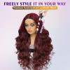 Latasha Synthetic HD Lace Front Wig Deep Curly Glueless 28Inch Burgundy view 4