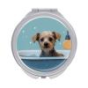QVHCCNNDI Funny Dog in Bathtub Travel Makeup Mirror 1x/2x Magnification Compact Mirrors Portable Pocket Mirror for Women 2.4 Inch Folding Handheld Mirrror 2-Sided Circle Cosmetic Mirrors view 1