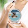 QVHCCNNDI Funny Dog in Bathtub Travel Makeup Mirror 1x/2x Magnification Compact Mirrors Portable Pocket Mirror for Women 2.4 Inch Folding Handheld Mirrror 2-Sided Circle Cosmetic Mirrors view 4