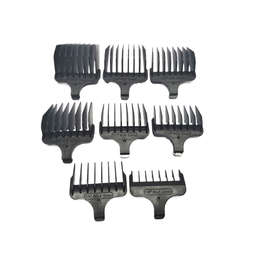 8pcs Clipper Comb 1-8,1/8"-1" 3-25mm ReplaceCompatible For WahlT-Blade 9837 9854L 9860 9860L 9864 9867L 9867-100 9869 9870L 9876 9880L