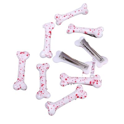 1-6pcs Black White Bone Hairpins Women Sweet Gril Y2K Lovely Headwear Barrettes Hair Band Funny Vivid Dog Bones Side Clip Pins(White-02,2pcs)