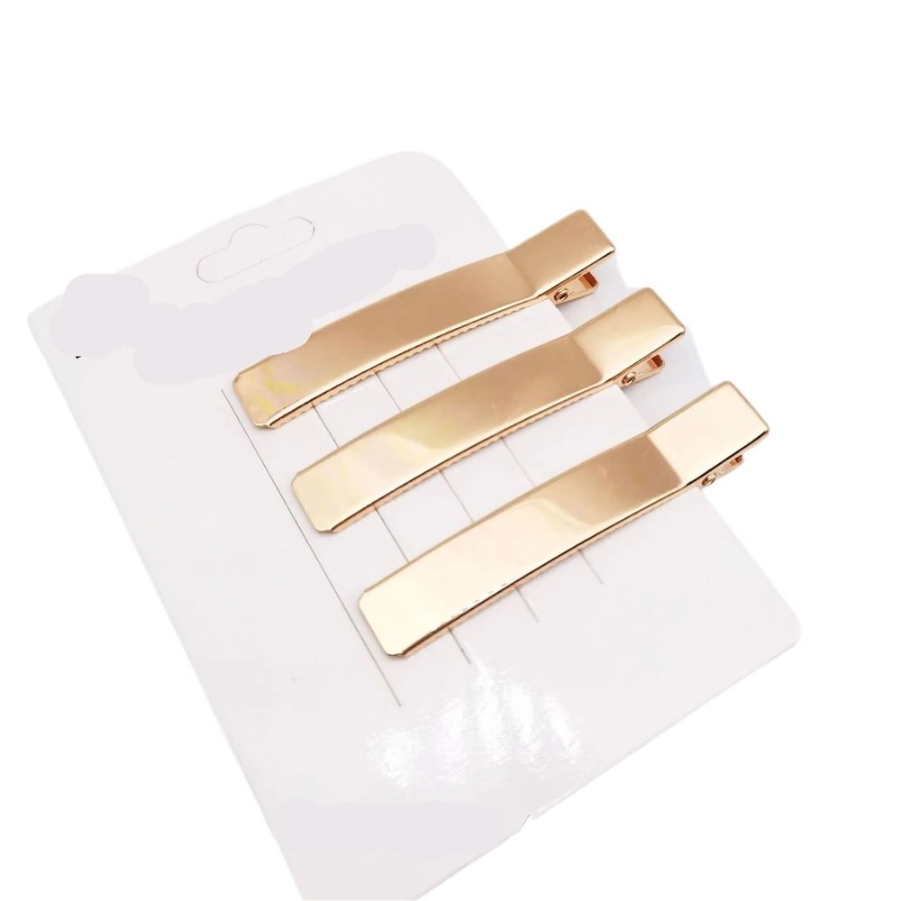 3Pcs/set Metal Hairpins for Women Simple Hollow Out Bangs Side Clips Gold Color Hairgrip Broken Hair Accessories Headwear(NO.11)