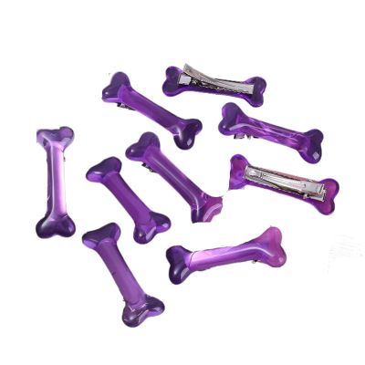 1-6pcs Black White Bone Hairpins Women Sweet Gril Y2K Lovely Headwear Barrettes Hair Band Funny Vivid Dog Bones Side Clip Pins(Purple,4pcs)