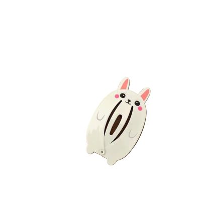 1pc/5pcs 1pc cartoon cute animal bee bird rabbit little yellow duck children bb clip sweet girl broken hair side clip(White rabbit)