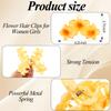 Hawaiian Flower Hair Clips Large Claw Clips for Women Extra Non-Slip Strong Hold Clip for Thick Hair Beach Hair Accessories Orange, Light Yellow, Yellow, Blue view 2