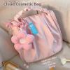 1 Piece Pleated Cute Cloud Makeup Bag Floral Cosmetic Bag Korean INS Fashion Cosmetics Case Hanger Toiletry Bags Portable Makeup Pouch view 3