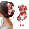 1Pcs Christmas Hair Clips for Women Red Hair Claw Clips Cute Xmas Hair Barrettes with Tassels Designs Winter Shark Clip Hair Accessories for New Year Holiday Outfits & Daily Styling view 1