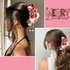 1Pcs Christmas Hair Clips for Women Red Hair Claw Clips Cute Xmas Hair Barrettes with Tassels Designs Winter Shark Clip Hair Accessories for New Year Holiday Outfits & Daily Styling view 2