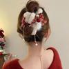 1Pcs Christmas Hair Clips for Women Red Hair Claw Clips Cute Xmas Hair Barrettes with Tassels Designs Winter Shark Clip Hair Accessories for New Year Holiday Outfits & Daily Styling view 3