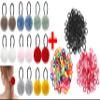 16Pcs Fluffy Ball Hair Scrunches & 300Pcs Seamless Small Hair Ties Set for Women Girls Kids Babies, No Damage No Pull Ponytail Holders Very Strechy, BlueZOO view 1