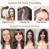Molefi Human Hair Topper,10 inch Premium Remy Hair Toppers for Women 3 * 3.5 inch Invisible Clip in Bangs for Adding Volume view 4