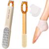 2-in-1 Foot File Callus Remover Set, Stainless Steel Foot Scrubber with Silicone Brush & Heel Gel Socks for Smooth Feet (Orange) view 1