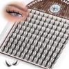 TOOCHUNAG Fairy Lash Clusters Manga Eyelash Clusters Natural Cluster Eyelash Extensions Wispy Anime Lashes Clusters Invisible Band Individual Eyelashes (C Curly,10-16mm) view 1