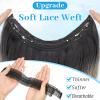 KooKaStyle Invisible Wire Hair Extensions 20"Long Wavy Layered Synthetic Clip in with Adjustable Size 6 Secure Clips Ombre Black to Ash Blonde Natural Soft Thick Hairpieces for Women 20 Inch view 3