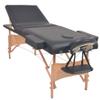 3-Zone Folding Massage Table and Stool Set 3.9" Thick Black 110157 view 3