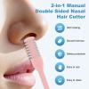 5PCS 2-in-1 Nasal Hair Cutter, Upgrade Manual Double Sided Nose Hair Trimmer Cutter for Women and Men 360Rotating Nose Hair Remover Grooming Tool knife Razor Portable Nostril hair kit (5 Colors) view 2