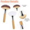 4PCS Fan Brushes Esthetician with Long Handles and Short Handles, Fluffy Soft Fan Facial Brushes, Wooden Handle Fan-Shaped Makeup Brush for Pressed Powder, Loose Powder, Highlighter, Blush, Body view 3