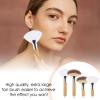 4PCS Fan Brushes Esthetician with Long Handles and Short Handles, Fluffy Soft Fan Facial Brushes, Wooden Handle Fan-Shaped Makeup Brush for Pressed Powder, Loose Powder, Highlighter, Blush, Body view 4