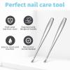 2 Pcs Nail Cuticle Remover Cuticle Pusher Cutter Stainless Steel Dead Skin Remover Tool Professional Manicure Trimmer Tool for Nail Edges view 3