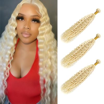 08 10 12 Inch Deep Wave Human Hair Bundles Blonde Brazilian Human Hair