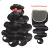 Body Wave Bundles Human Hair with Closure (18 20 22 24+16) 4 Bundles with Closure 5x5 HD Closure with Bundles Human Hair 12A Unprocessed Virgin Hair view 2