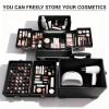 DeerDean 4-in-1 Rolling Makeup Case - Cosmetic Train Trolley with Shock-Absorbing 360 Case on Wheels, Makeup Storage for Nail Cart Beauty Services, Home Studio & Travel (Black, 30Inch) view 4