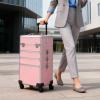 DeerDean 4-in-1 Rolling Makeup Case - Cosmetic Train Trolley with Shock-Absorbing 360 Case on Wheels, Makeup Storage for Nail Cart Beauty Services, Home Studio & Travel (Pink, 30Inch) view 3