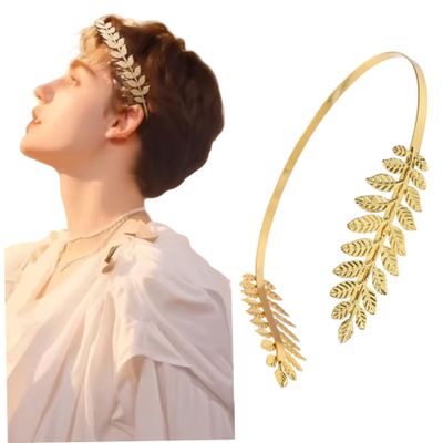 1PC Gold Leaf Headband Metal Greek Goddess Accessories Greek Headband Gold Leaf Crown for Women Party Wedding..