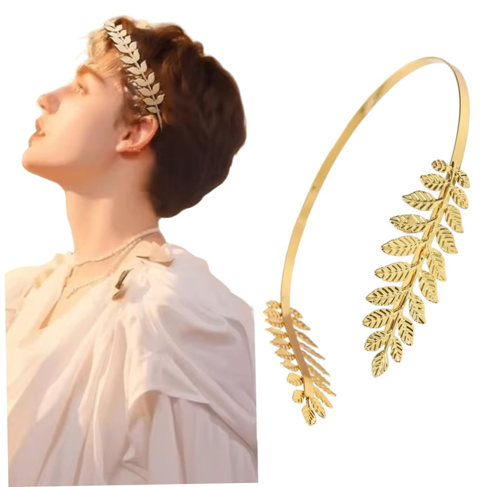 1PC Gold Leaf Headband Metal Greek Goddess Accessories Greek Headband Gold Leaf Crown for Women Party Wedding..