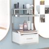 WSNCXFW Suspended Salon Wall Cabinet, Wall Mounted Styling Salon Station with Storage Drawers & Hair Dryer Stand,Facial Salon Storage Barber Shop Beauty Spa Table,A view 1
