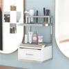 WSNCXFW Suspended Salon Wall Cabinet, Wall Mounted Styling Salon Station with Storage Drawers & Hair Dryer Stand,Facial Salon Storage Barber Shop Beauty Spa Table,A view 3