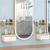 WSNCXFW Suspended Salon Wall Cabinet, Wall Mounted Styling Salon Station with Storage Drawers & Hair Dryer Stand,Facial Salon Storage Barber Shop Beauty Spa Table,A view 4