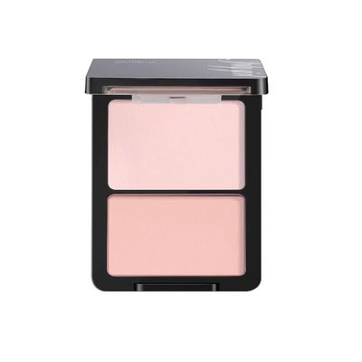 1 PC July Girl Highlighter 2 Colors Facial Highlighter Blusher Palette, Multi Purpose Matte Palette Creating 3D Makeup, 8g (01#)