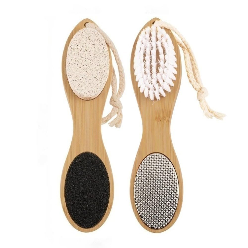 4in1 Foot Brush File with Pumice Stone Foot Rasp Sandpaper Foot Scrubber Brush for Feet Dead Skin Remover for Foot Care Tool