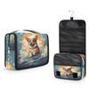 YPPAHHHH Hanging Toiletry Bag for Women Men Travel Cute Surfing Corgi Dog Makeup Organizer with Compartments, Waterproof Portable Cosmetic Bag with Hook and Handle view 1