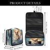 YPPAHHHH Hanging Toiletry Bag for Women Men Travel Cute Surfing Corgi Dog Makeup Organizer with Compartments, Waterproof Portable Cosmetic Bag with Hook and Handle view 3