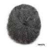 ApexToupees Afro Toupee For Black Men Kinky Curly Human Hair Replacement System Full Poly Afro Weave Hair Units For African American Men Hair Piece 8X10 6MM Afro Wave#140 1# JET BLACK+40% GREY view 2