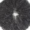 ApexToupees Afro Toupee For Black Men Kinky Curly Human Hair Replacement System Full Poly Afro Weave Hair Units For African American Men Hair Piece 8X10 6MM Afro Wave#140 1# JET BLACK+40% GREY view 4