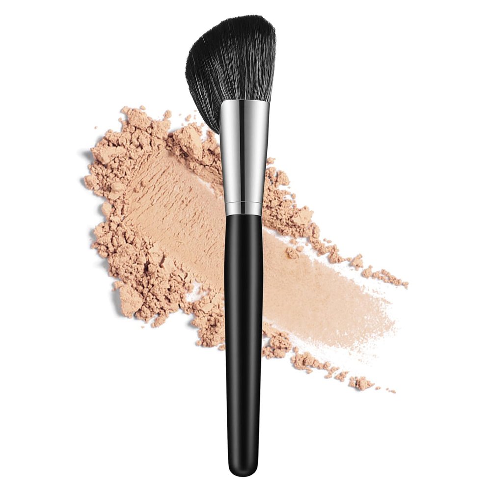 Angled Foundation Brush, Triangle Powder Brush Premium Contour Blush Bronzer Face Makeup Brushes Professional Blush Brushes for Cream Mineral for A Sculpted Look