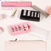 2 Pack 5 Hole Cosmetic Long Point Pencil Sharpener Eye Pencil Sharpener Makeup Eyeliner Pencils Sharpeners with Plastic Lid Cosmetic Manual Tools for Eyeliner Eyebrow Lip Liner Pencils(Black, Pink) view 2