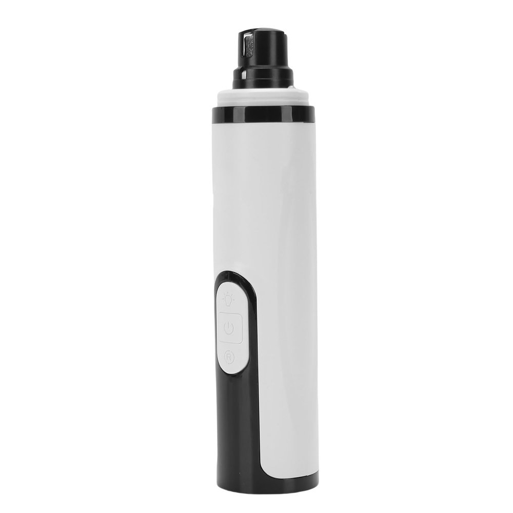 ZJchao Pet Nail Grinder Professional Low Noise Electric Rechargeable Dual LED Light High Power Tool for Dogs Cats Small Large Pets USB Charging ABS Material (with 2 Heads)