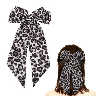 White Leopard Print Hair Clips for Women Girls Hair Bows Clip for Women Girls Bow Hair Clips Barrette for Thick Thin Hair Decorations with Leopard Prints Bowknot