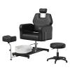 Reclining Pedicure Chair with Hydraulic Lift, Stool, Footrest & Massage Basin, Adjustable Pedicure Unit Station, 360 Swivel Spa Station Pedi Chair for Foot Bath Beauty Spa Salon Salon Home Use, Black view 1