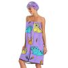 Bulletgxll Cats and Butterflies Women's Shower Wrap Towel Set of 3 Adjustable Spa Body Wrap Super Absorbent Bathrobe with Hair Towel & Headband view 3
